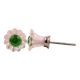 Pink Daisy Green Crystal Glass Drawer Knob